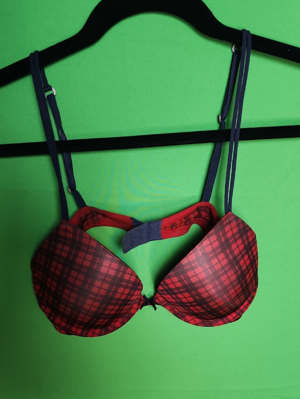 Gilly Hicks Sydney Push 'Em Up Bra - Red Plaid 34B